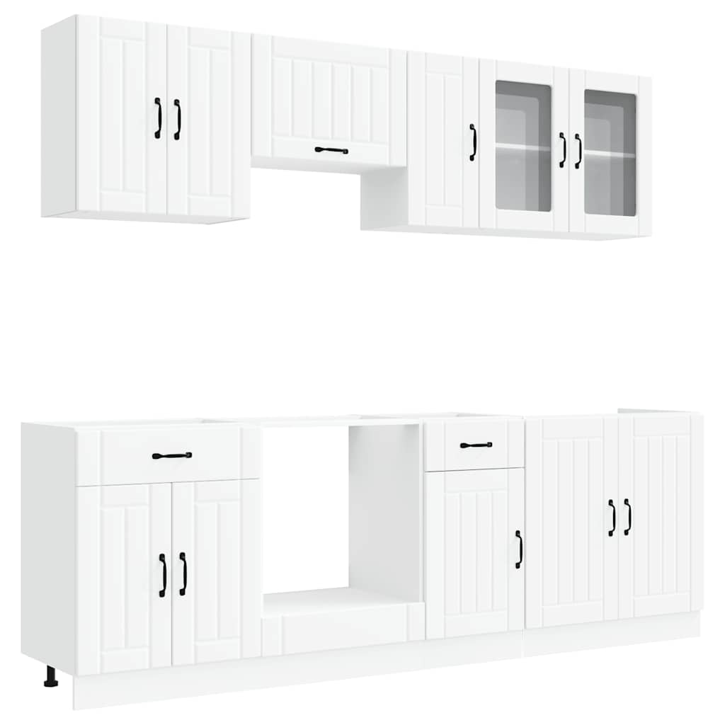 vidaXL 8 Piece Kitchen Cabinet Set "Kalmar" White Engineered Wood 2
