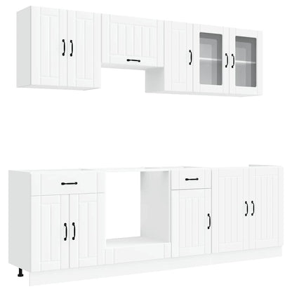 8 Piece Kitchen Cabinet Set "Kalmar" Engineered Wood White