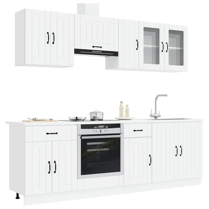 8 Piece Kitchen Cabinet Set "Kalmar" Engineered Wood White