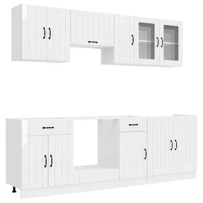 vidaXL 8 Piece Kitchen Cabinet Set "Lucca" High Gloss White Engineered Wood 2