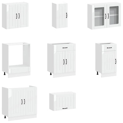vidaXL 8 Piece Kitchen Cabinet Set "Lucca" High Gloss White Engineered Wood 4
