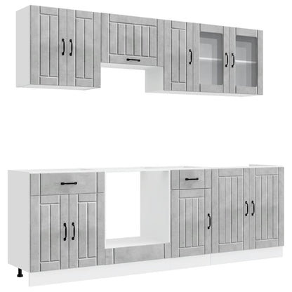 vidaXL 8 Piece Kitchen Cabinet Set "Lucca" Concrete Grey Engineered Wood 2