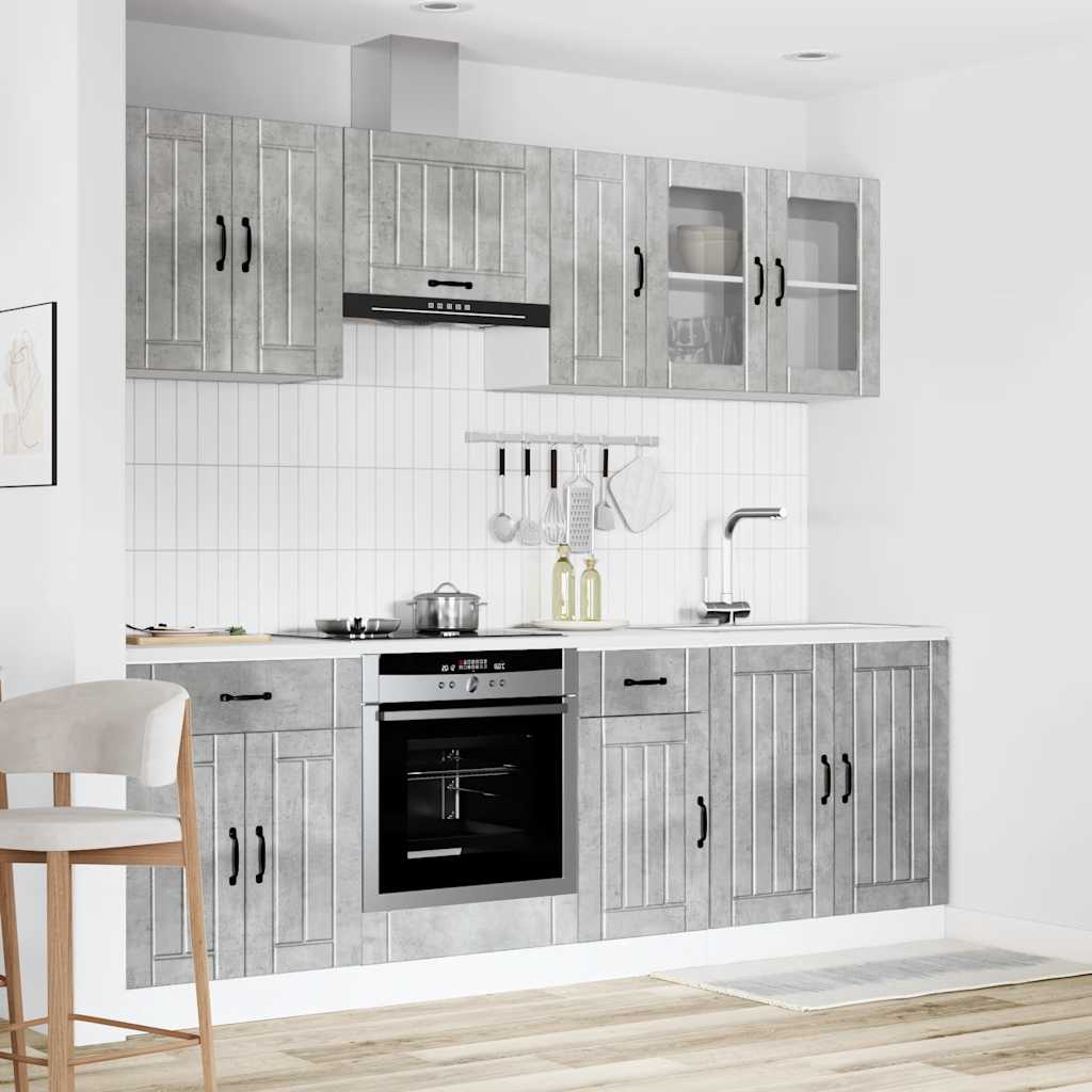 vidaXL 8 Piece Kitchen Cabinet Set "Lucca" Concrete Grey Engineered Wood 3