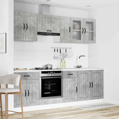 vidaXL 8 Piece Kitchen Cabinet Set "Lucca" Concrete Grey Engineered Wood 3