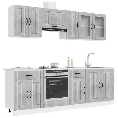 vidaXL 8 Piece Kitchen Cabinet Set "Lucca" Concrete Grey Engineered Wood 1
