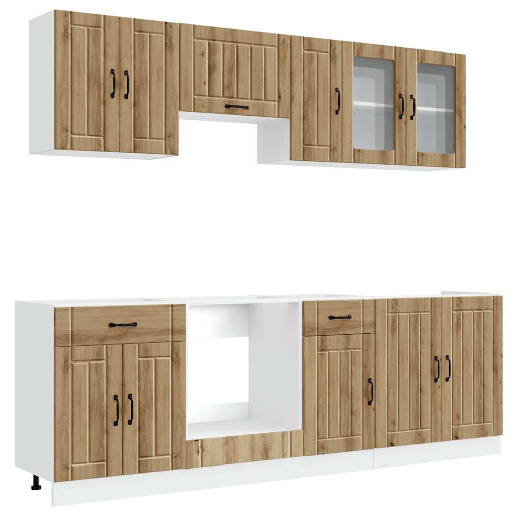vidaXL 8 Piece Kitchen Cabinet Set "Kalmar" Artisan Oak Engineered Wood 2