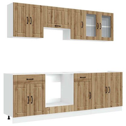 vidaXL 8 Piece Kitchen Cabinet Set "Kalmar" Artisan Oak Engineered Wood 2
