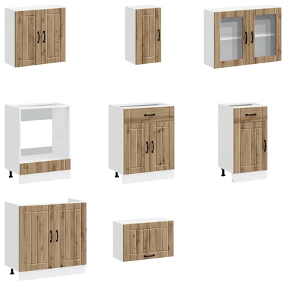 vidaXL 8 Piece Kitchen Cabinet Set "Kalmar" Artisan Oak Engineered Wood 4