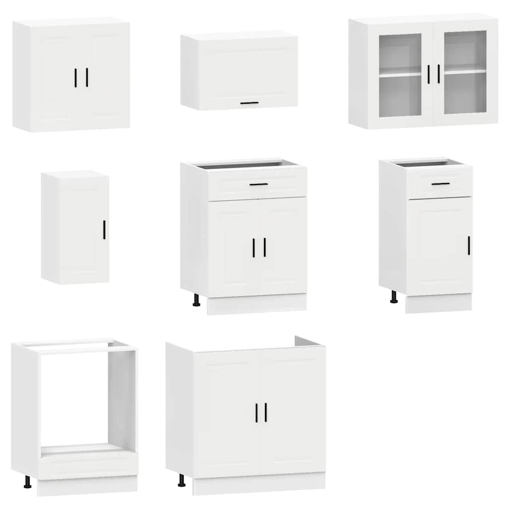 vidaXL 8 Piece Kitchen Cabinet Set "Porto" White Engineered Wood 4