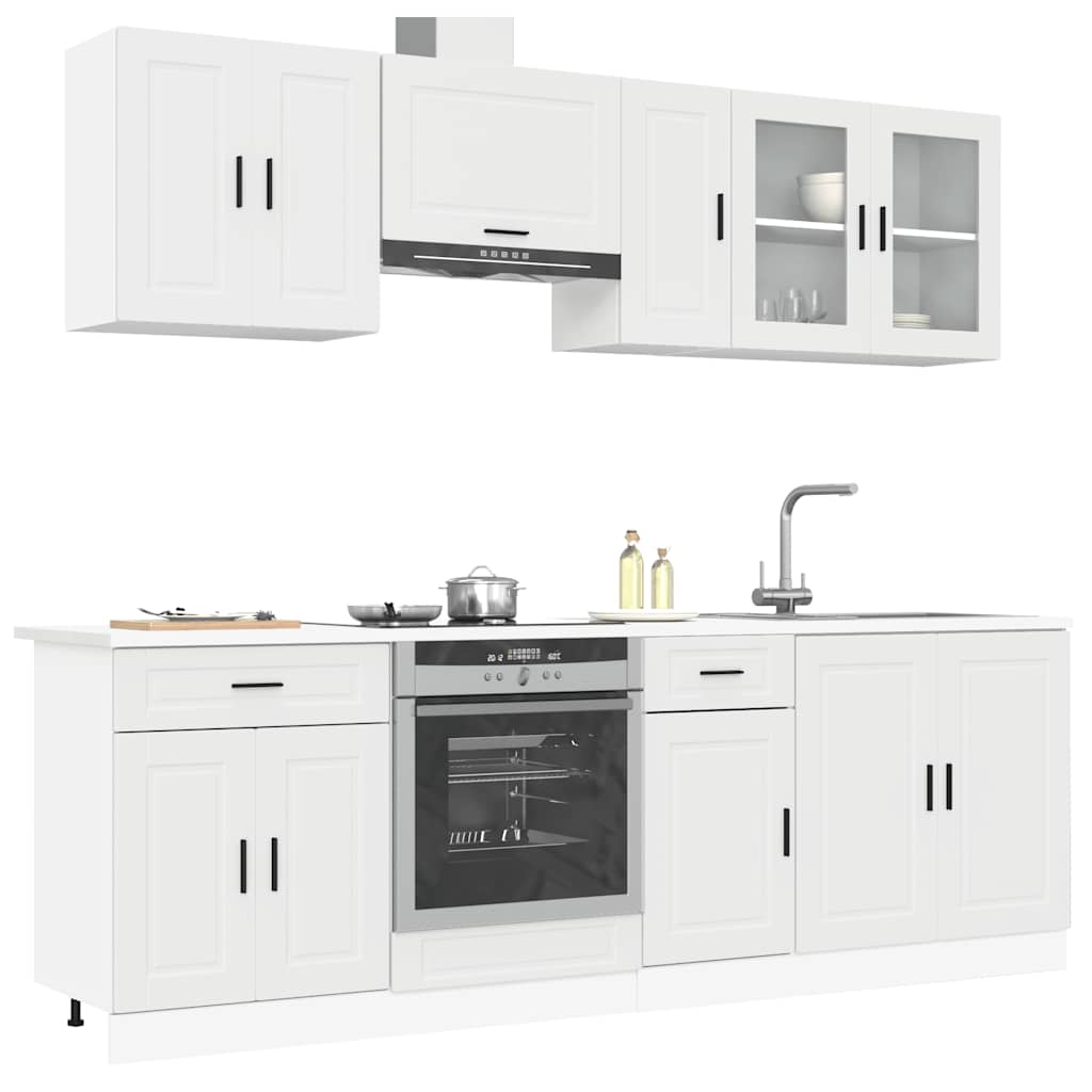 vidaXL 8 Piece Kitchen Cabinet Set "Porto" White Engineered Wood 1