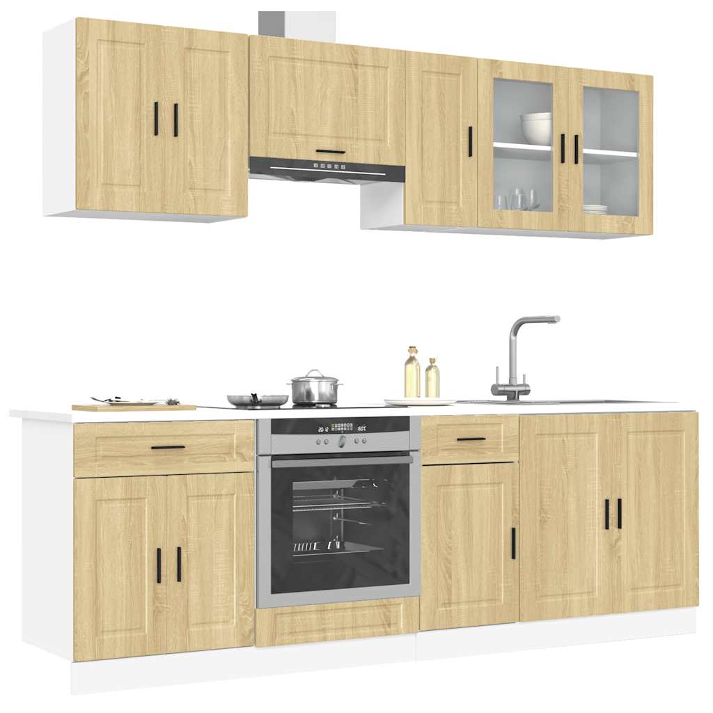 vidaXL 8 Piece Kitchen Cabinet Set "Porto" Sonoma Oak Engineered Wood 1