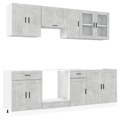 vidaXL 8 Piece Kitchen Cabinet Set "Porto" Concrete Grey Engineered Wood 2