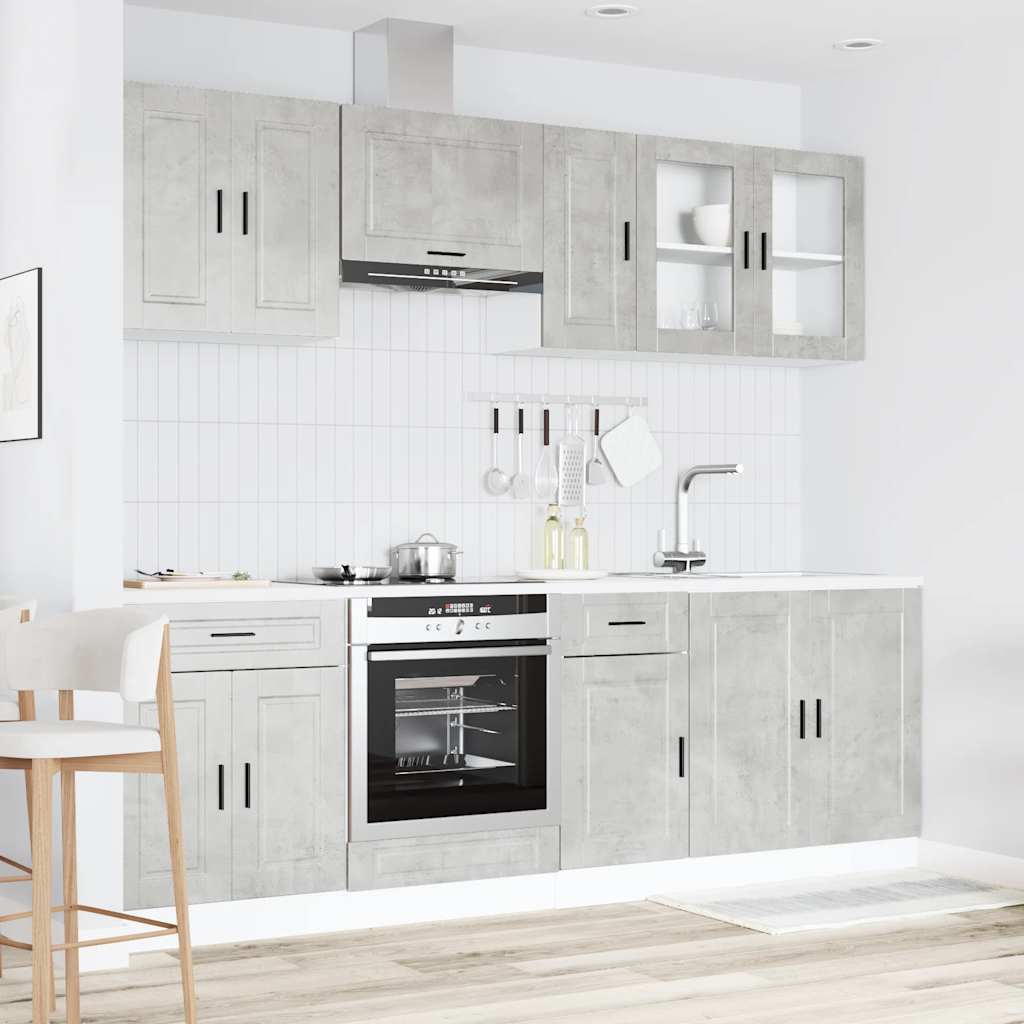 vidaXL 8 Piece Kitchen Cabinet Set "Porto" Concrete Grey Engineered Wood 3