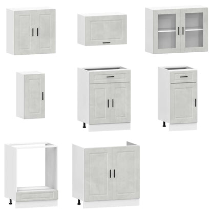 vidaXL 8 Piece Kitchen Cabinet Set "Porto" Concrete Grey Engineered Wood 4