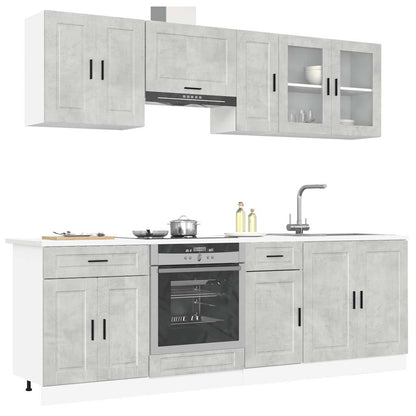 vidaXL 8 Piece Kitchen Cabinet Set "Porto" Concrete Grey Engineered Wood 1