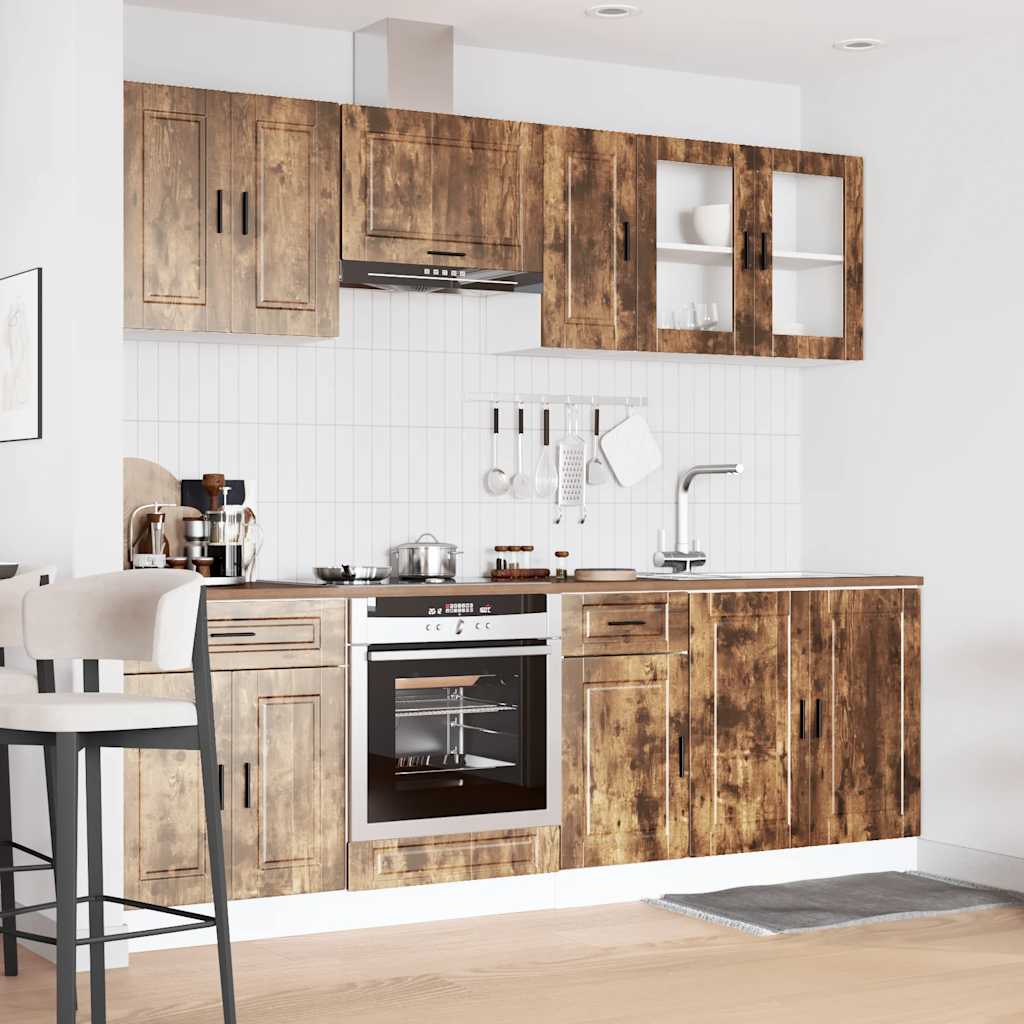 vidaXL 8 Piece Kitchen Cabinet Set "Porto" Smoked Oak Engineered Wood 3