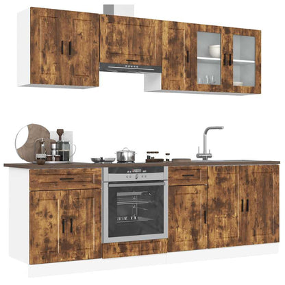 vidaXL 8 Piece Kitchen Cabinet Set "Porto" Smoked Oak Engineered Wood 1
