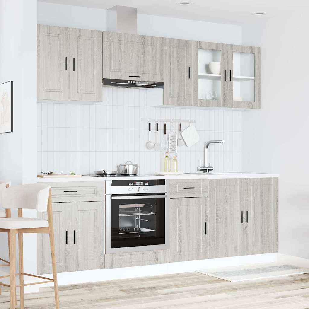 vidaXL 8 Piece Kitchen Cabinet Set "Kalmar" Grey Sonoma Engineered Wood 3