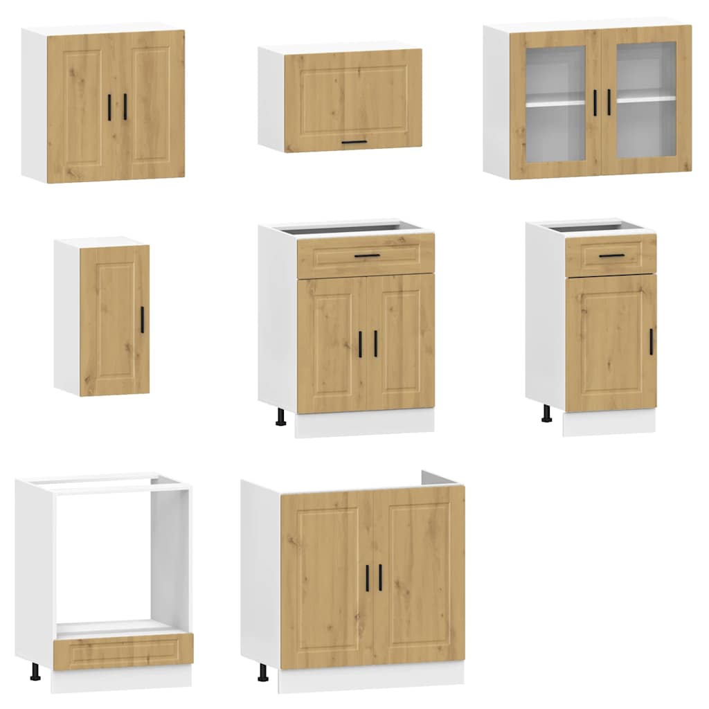vidaXL 8 Piece Kitchen Cabinet Set "Kalmar" Artisan Oak Engineered Wood 4