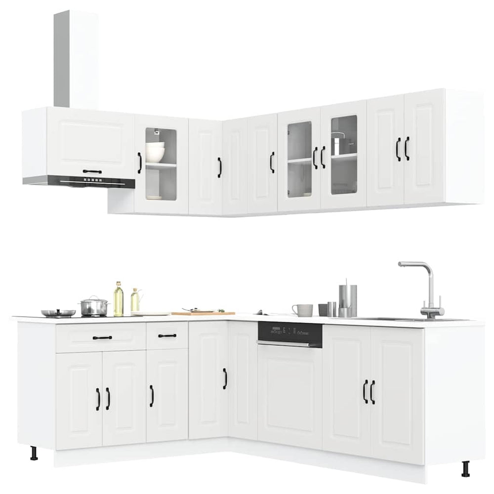 vidaXL 11 Piece Kitchen Cabinet Set "Kalmar" White Engineered Wood