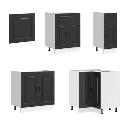 vidaXL 11 Piece Kitchen Cabinet Set "Kalmar" Black Engineered Wood 5