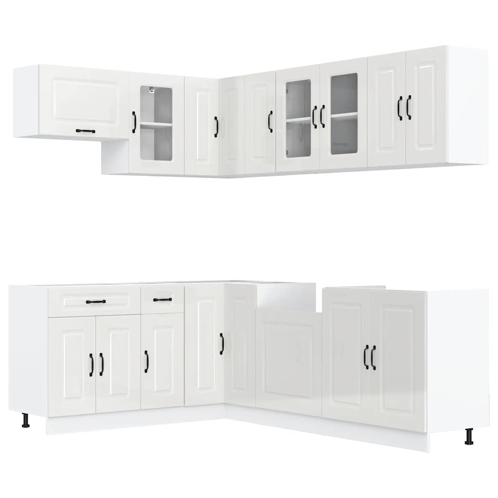 vidaXL 11 Piece Kitchen Cabinet Set "Kalmar" Gloss White Engineered Wood 2