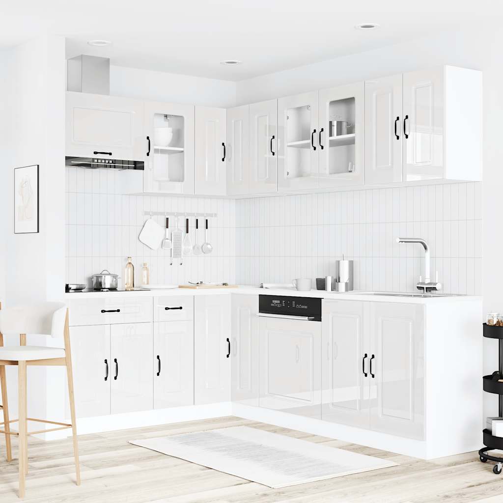vidaXL 11 Piece Kitchen Cabinet Set "Kalmar" Gloss White Engineered Wood 3
