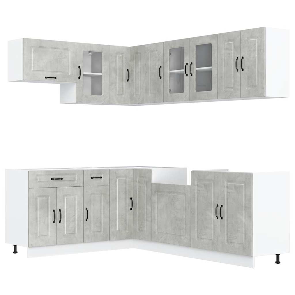 vidaXL 11 Piece Kitchen Cabinet Set "Kalmar" Concrete Grey 2