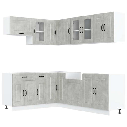 vidaXL 11 Piece Kitchen Cabinet Set "Kalmar" Concrete Grey 2