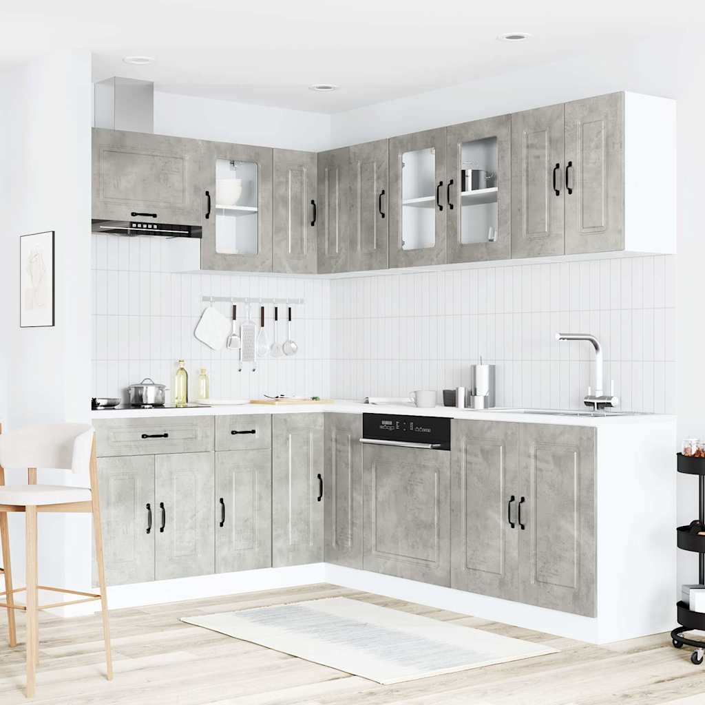 vidaXL 11 Piece Kitchen Cabinet Set "Kalmar" Concrete Grey 3