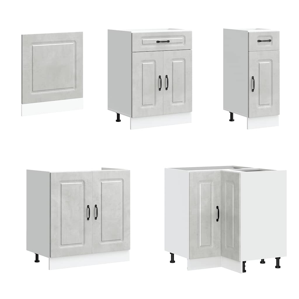 vidaXL 11 Piece Kitchen Cabinet Set "Kalmar" Concrete Grey 4