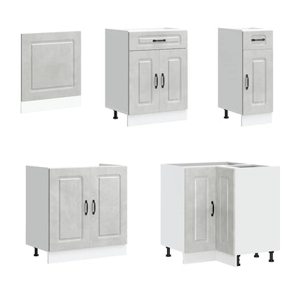 vidaXL 11 Piece Kitchen Cabinet Set "Kalmar" Concrete Grey 4