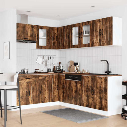 vidaXL 11 Piece Kitchen Cabinet Set "Kalmar" Smoked Oak Engineered Wood 3