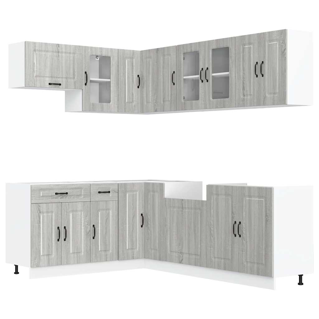 vidaXL 11 Piece Kitchen Cabinet Set "Kalmar" Grey Sonoma Engineered Wood 2