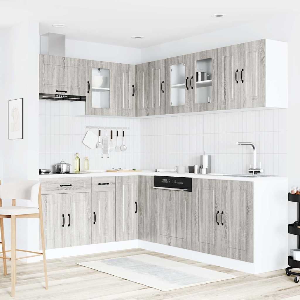 vidaXL 11 Piece Kitchen Cabinet Set "Kalmar" Grey Sonoma Engineered Wood 3