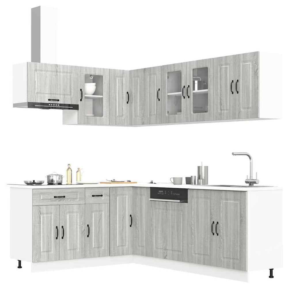 vidaXL 11 Piece Kitchen Cabinet Set "Kalmar" Grey Sonoma Engineered Wood