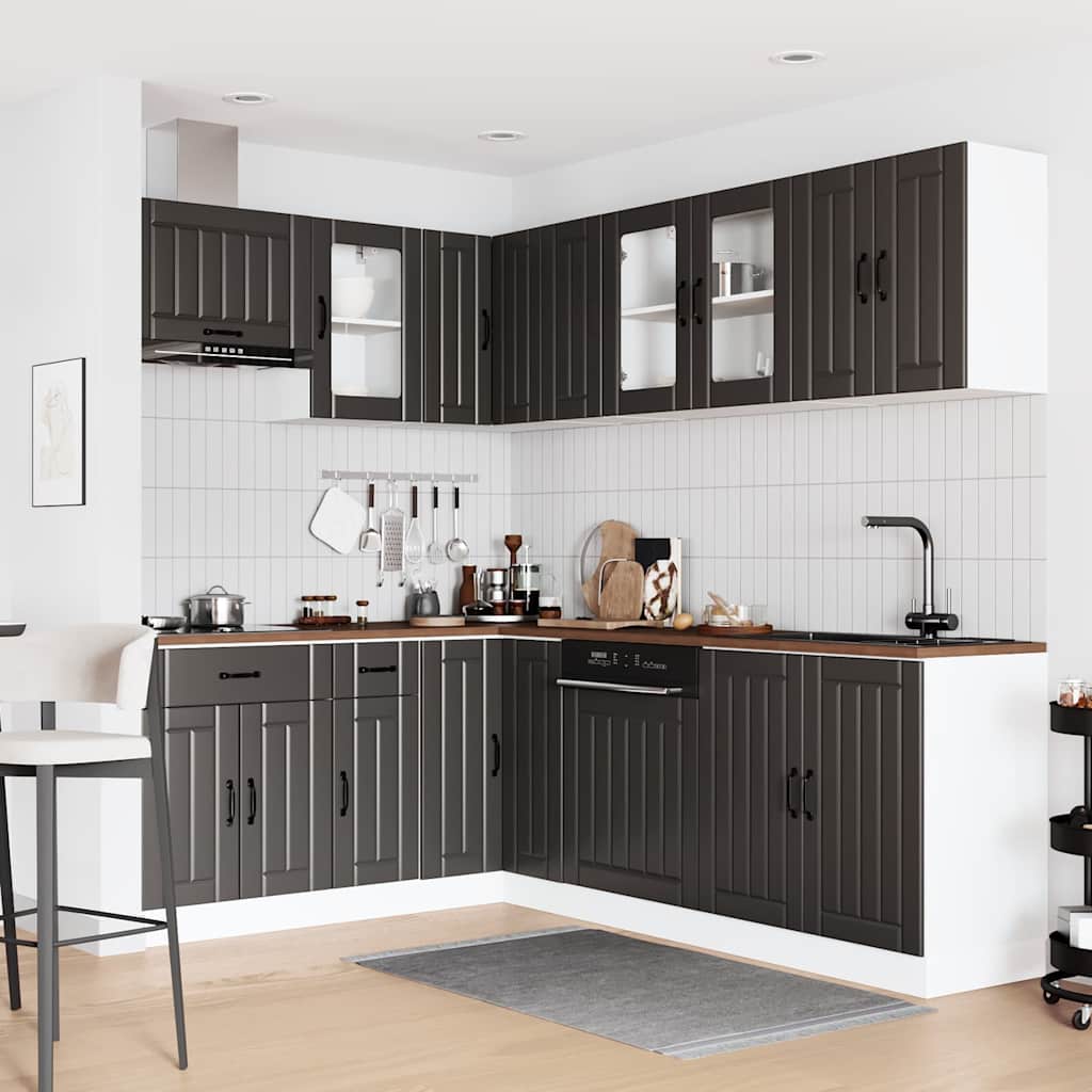 vidaXL 11 Piece Kitchen Cabinet Set "Lucca" Black Engineered Wood 3