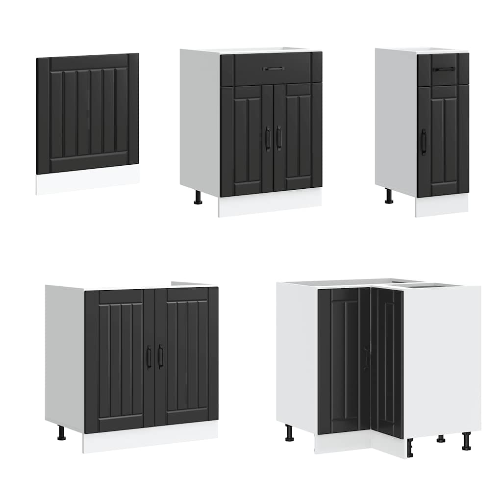 vidaXL 11 Piece Kitchen Cabinet Set "Lucca" Black Engineered Wood 4
