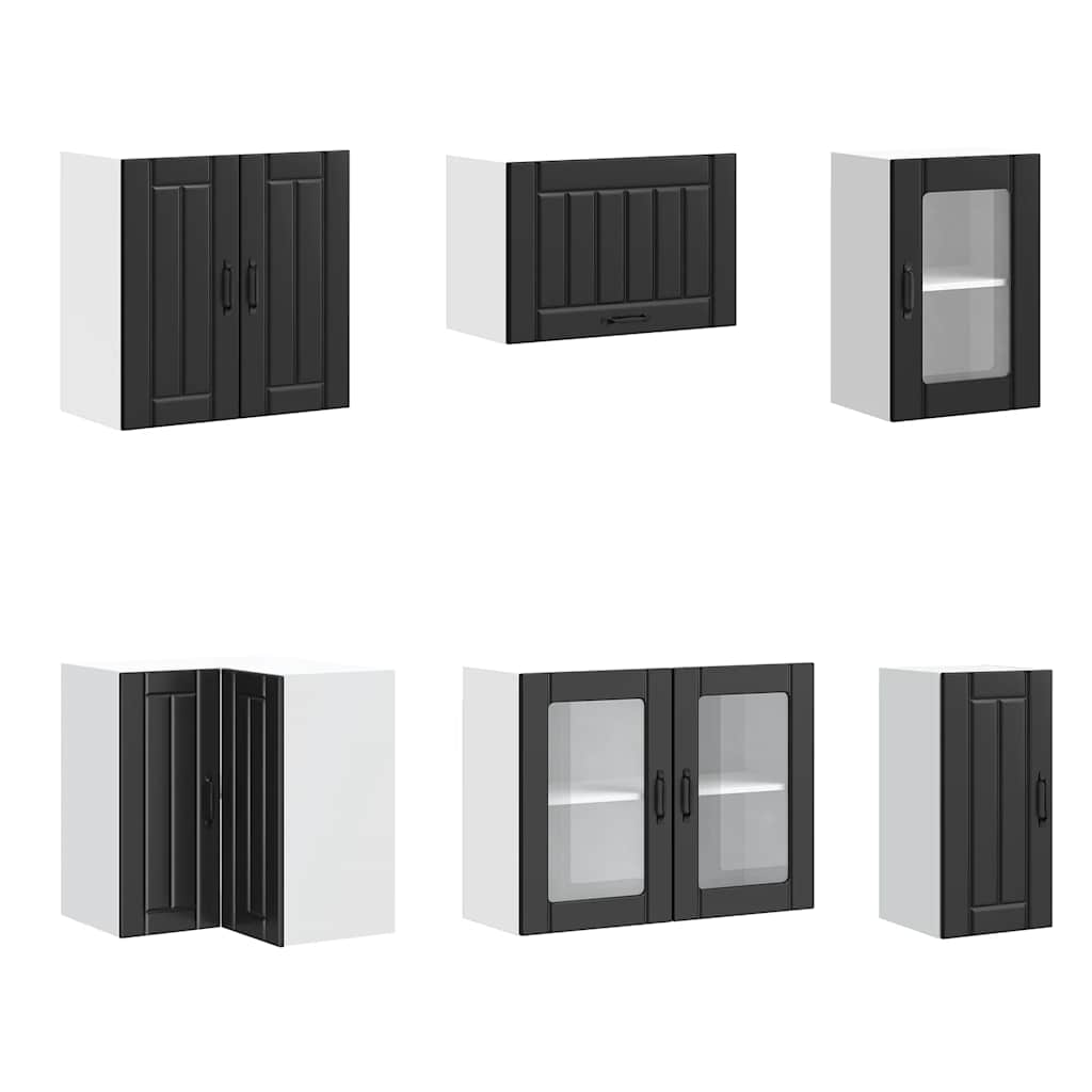 vidaXL 11 Piece Kitchen Cabinet Set "Lucca" Black Engineered Wood 5