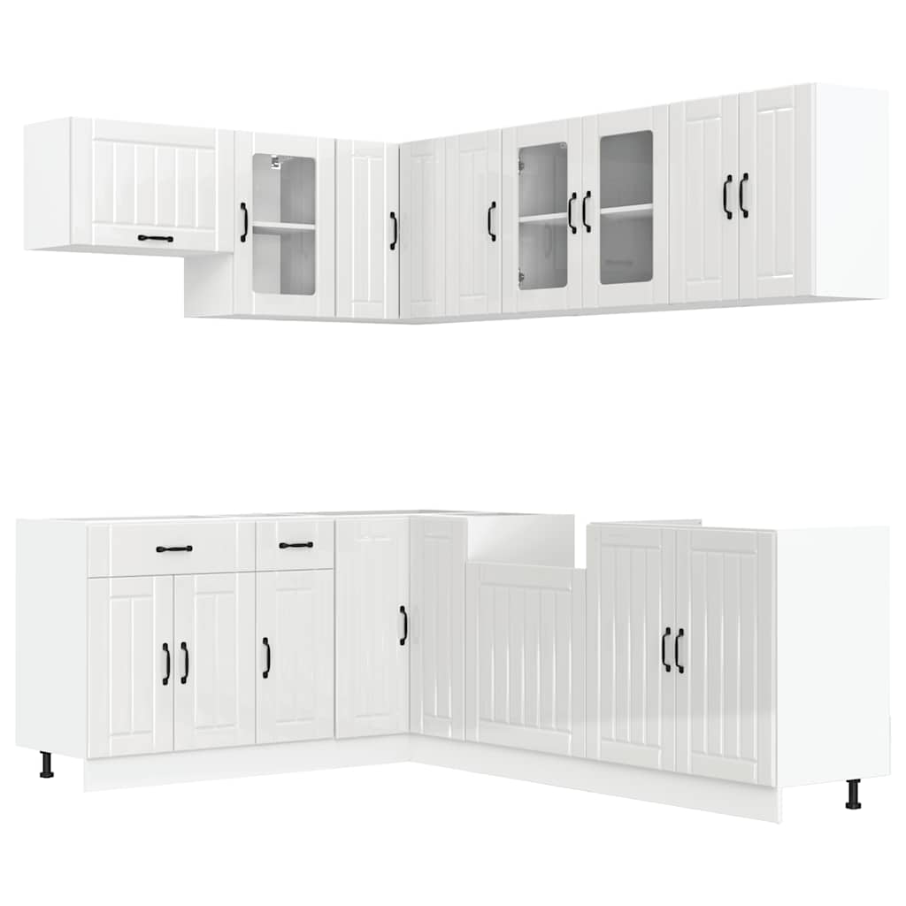 vidaXL 11 Piece Kitchen Cabinet Set "Lucca" Gloss White Engineered Wood 2
