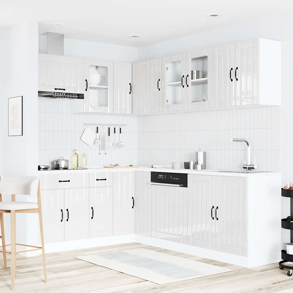 vidaXL 11 Piece Kitchen Cabinet Set "Lucca" Gloss White Engineered Wood 3