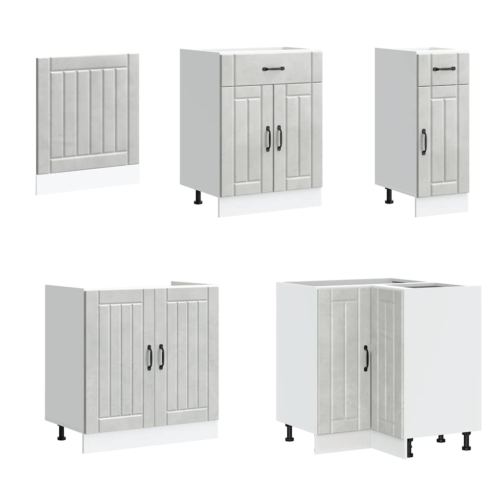 vidaXL 11 Piece Kitchen Cabinet Set "Lucca" Concrete Grey 4