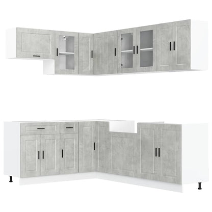 vidaXL 11 Piece Kitchen Cabinet Set "Porto" Concrete Grey Engineered Wood 2