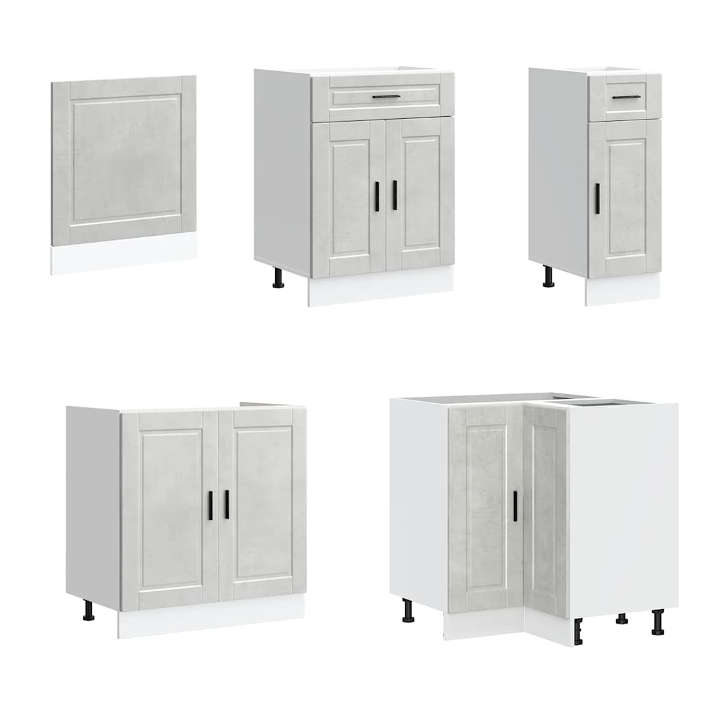 vidaXL 11 Piece Kitchen Cabinet Set "Porto" Concrete Grey Engineered Wood 4
