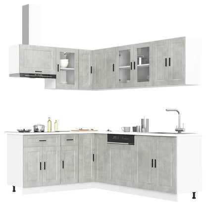 vidaXL 11 Piece Kitchen Cabinet Set "Porto" Concrete Grey Engineered Wood 1