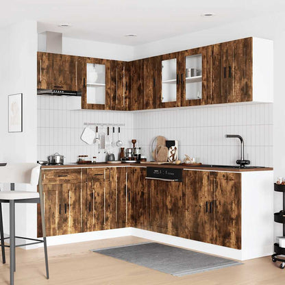 vidaXL 11 Piece Kitchen Cabinet Set "Porto" Smoked Oak Engineered Wood 3