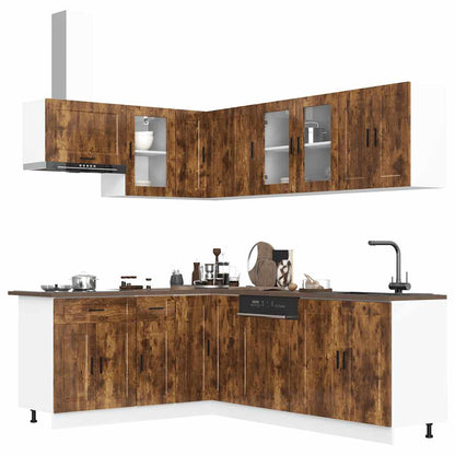 vidaXL 11 Piece Kitchen Cabinet Set "Porto" Smoked Oak Engineered Wood 1