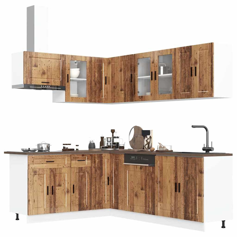 vidaXL 11 Piece Kitchen Cabinet Set "Porto" Old Wood Engineered Wood