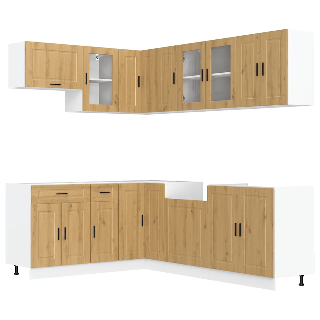vidaXL 11 Piece Kitchen Cabinet Set "Porto" Artisan Oak Engineered Wood 2