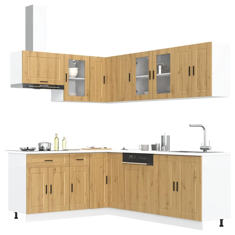 vidaXL 11 Piece Kitchen Cabinet Set "Porto" Artisan Oak Engineered Wood